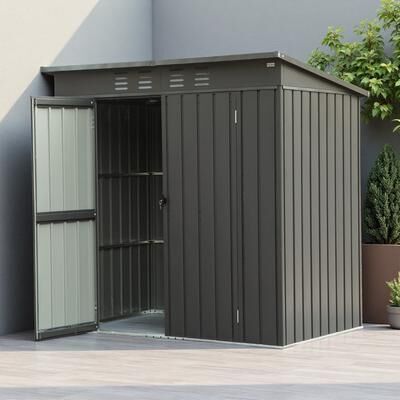 ZWYO HOSIMU Outdoor Storage Shed with Sloping Roof Latches and Lockable Door for Balcony