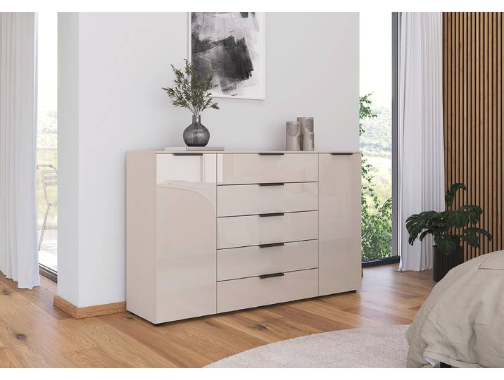 Sideboard Flipp Glas Typ A 160cm Beige/Champagner/Graumetallic
