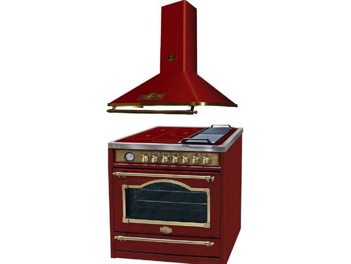 Kaiser Küchengeräte Induktions-Standherd HC 93655 IRotEm+A 9315 RotEm ECO, Elektro Standherd 90 cm+Dunstabzugshaube 90 cm