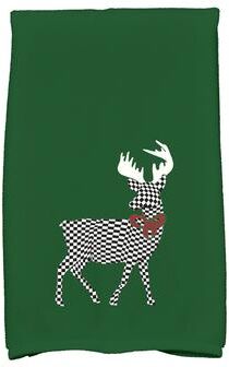 E by Design 18 x 30-inch, Merry Deer, Animal Print Hand Towel