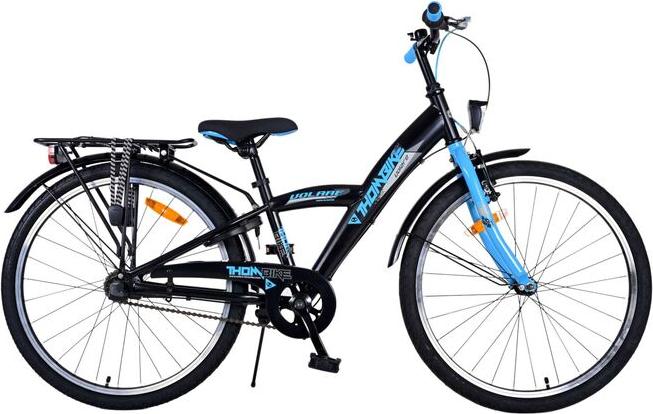 Volare Thombike Kinderfahrrad - Jungen - 24 Zoll - Schwarz Blau - 3 Gänge