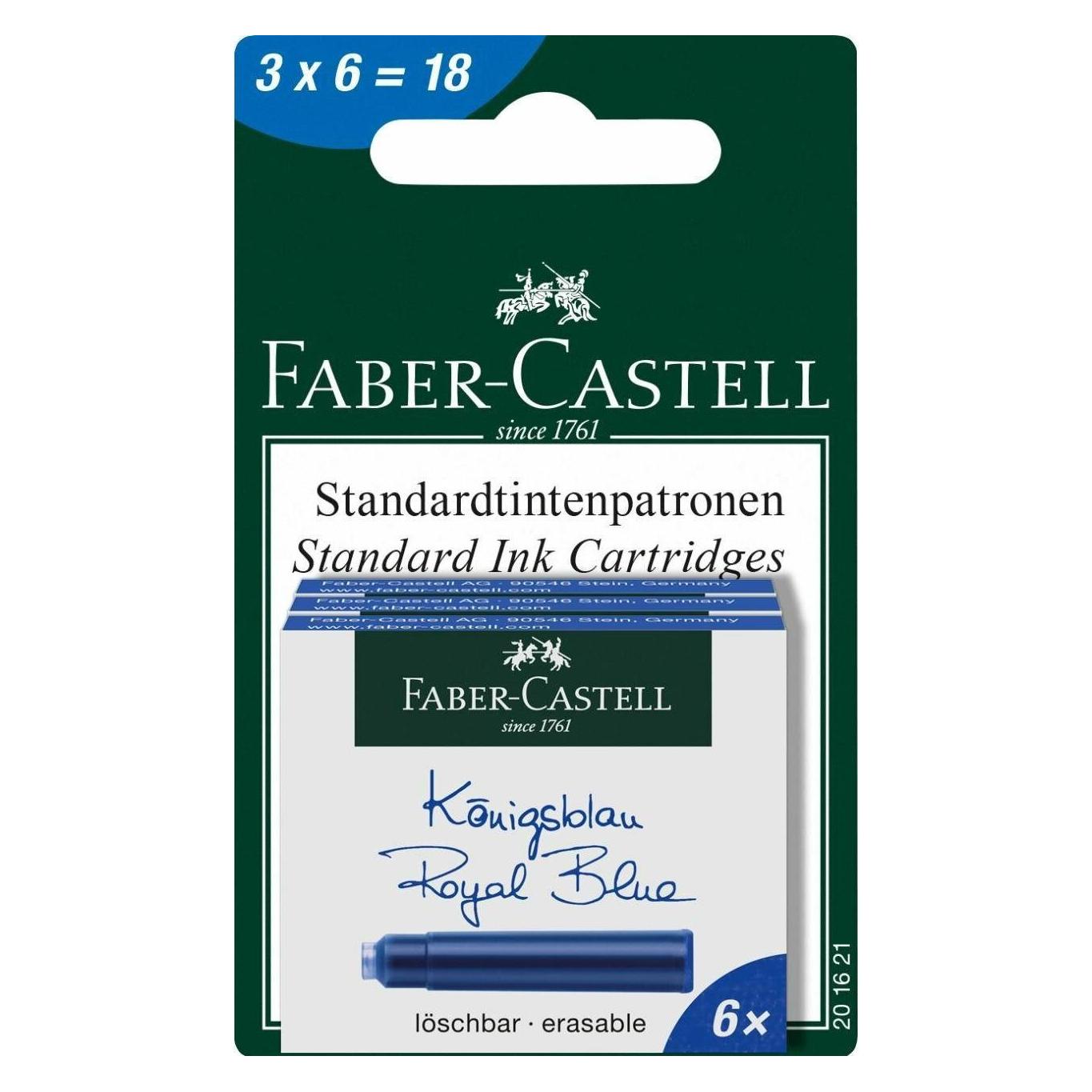 Faber-Castell Tintenpatronen (Blau, 18 Stk.) (201621)
