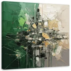 LEINWANDBILD Geometrische Abstraktion Grün 30x30cm