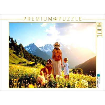 CALVENDO Puzzle Frau mit Kind und Hund in den Bergen | 1000 Teile Lege-Größe 64x48cm Foto-Puzzle für glückliche Stunden, Sonstige von , Calvendo