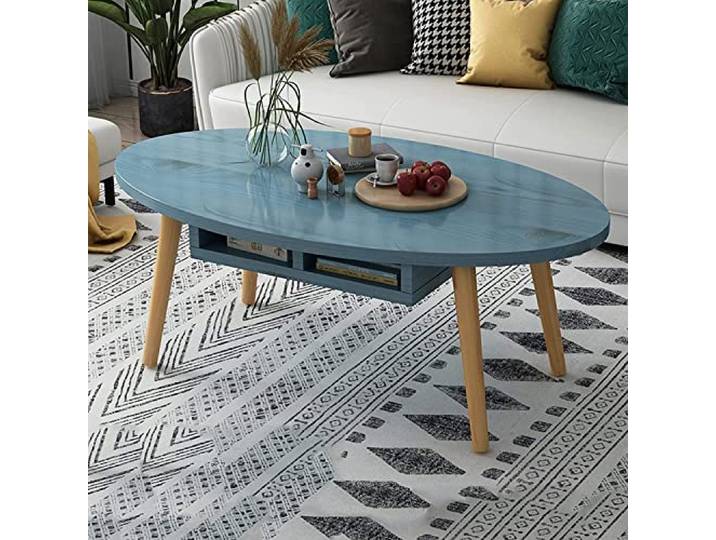 Moderner ovaler Couchtisch – einfaches industrielles Design für Beistelltisch, Sofatisch und Mitteltisch – verschönern Sie Ihr Wohnzimmer-Dekor mit einem stilvollen, modernen Couchtisch