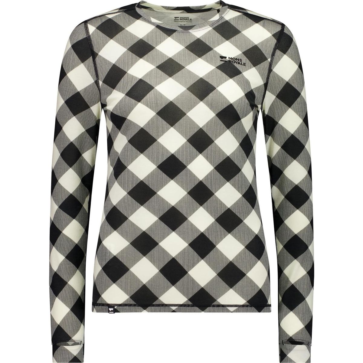 Mons Royale Womens Cascade Merino Base Layer Long Sleeve check (94) S 100503-1171-094-S