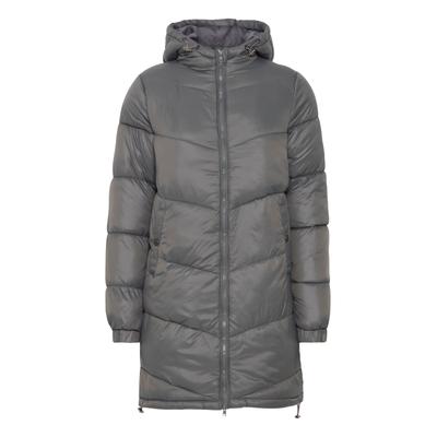 Schneejacke OXMO "Steppmantel OXTabata", Damen, Gr. XL, grau (pewter), Obermaterial: 100% Nylon NY., Mäntel Schneejacke