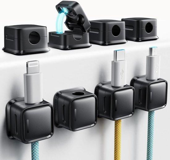 Famanu Kabelorganizer Set – 6 magnetische kabelclips voor kantoor en huishouden