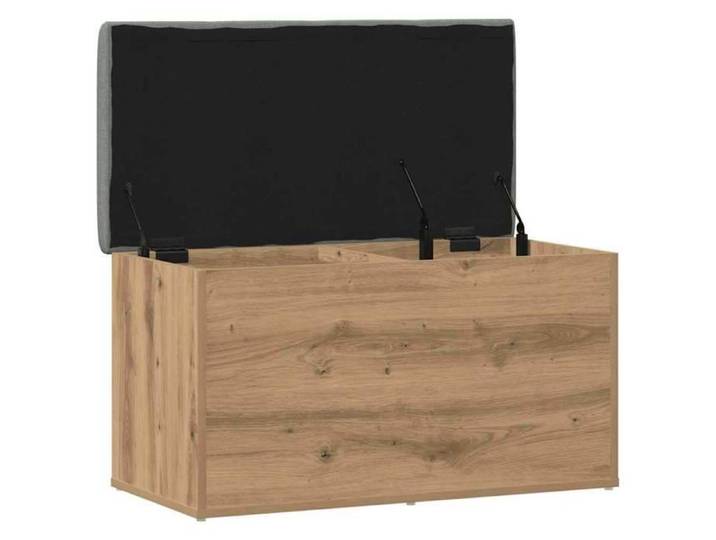 Banc de rangement artisanal - Bois d'ingénierie - Rangement - Intérieur - Chêne - 82x42x45 cm