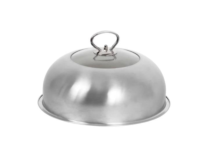 Le Marquier Cloche de cuisson en acier inoxydable avec couvercle en verre