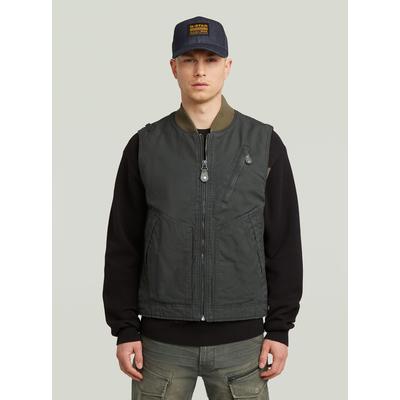 Softshellweste G-STAR "Duty Canvas Weste", Herren, Gr. L, grau (asfalt), Obermaterial: 100% Baumwolle, Westen
