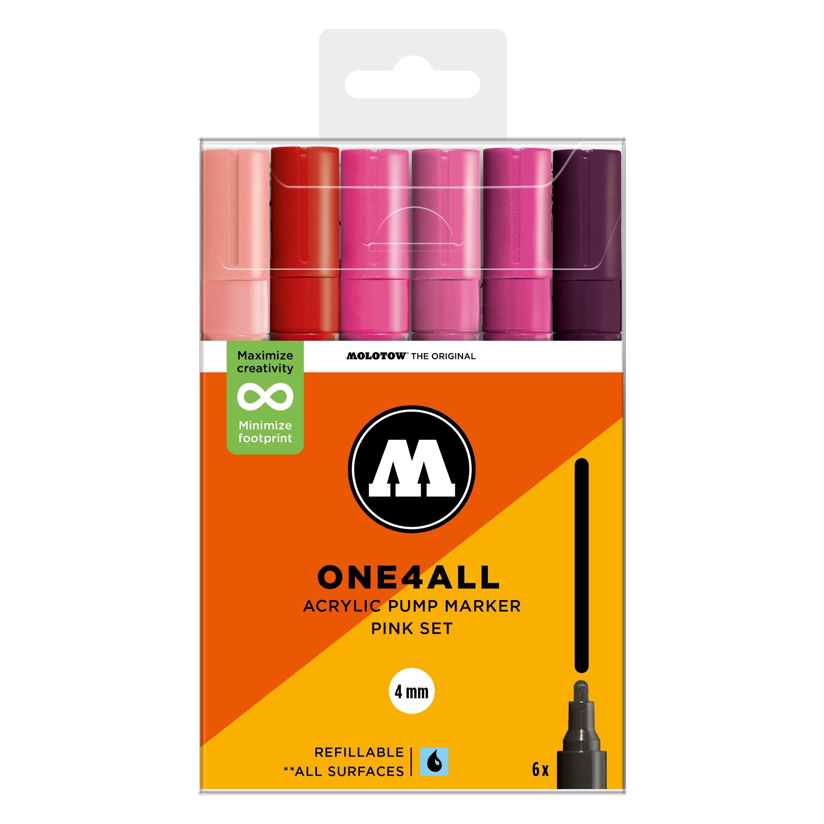 Molotow Acrylmarker One4All 227HS Pink Set (6x) (MO200832)