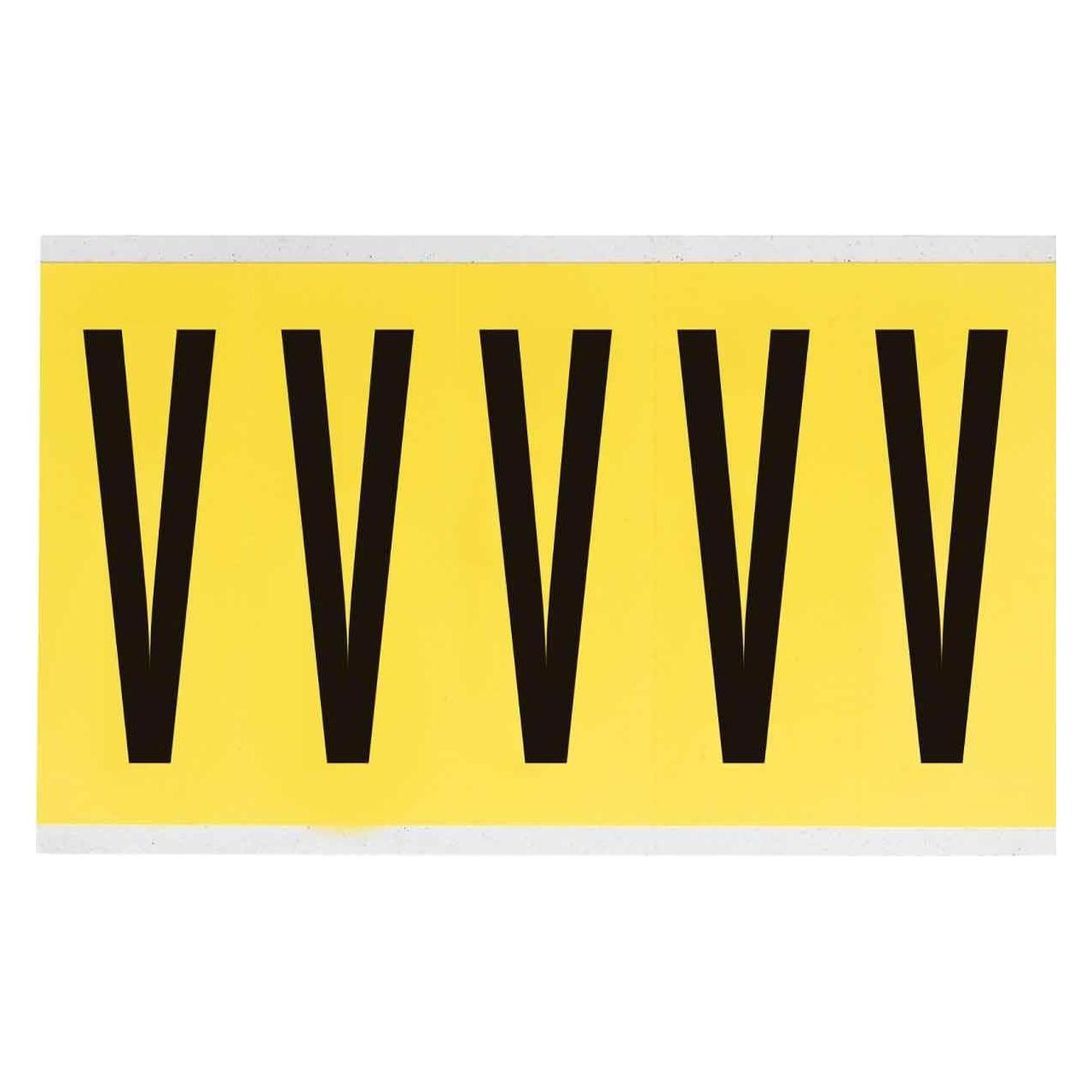 Brady 3460-V, B-499, Nylongewebe, Buchstabe V, Schwarz auf Gelb, 44 x 127mm, Schrifthöhe 98mm(25 K (3460-V)