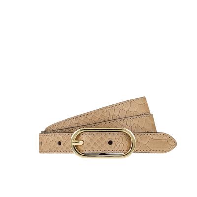 Ledergürtel TAMARIS, Damen, Gr. 110, beige, Rindsleder, gemustert, unifarben, Gürtel Ledergürtel, mit Doppelschließe, gemusterte Optik, im Casual Stil