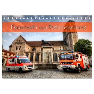 Feuerwehr und Rettungsdienst (Tischkalender 2027 DIN A5 quer), CALVENDO Monatskalender