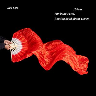 Dance Accessories, Multicolors Rayon Silk Fans For Dancer Practice red Left