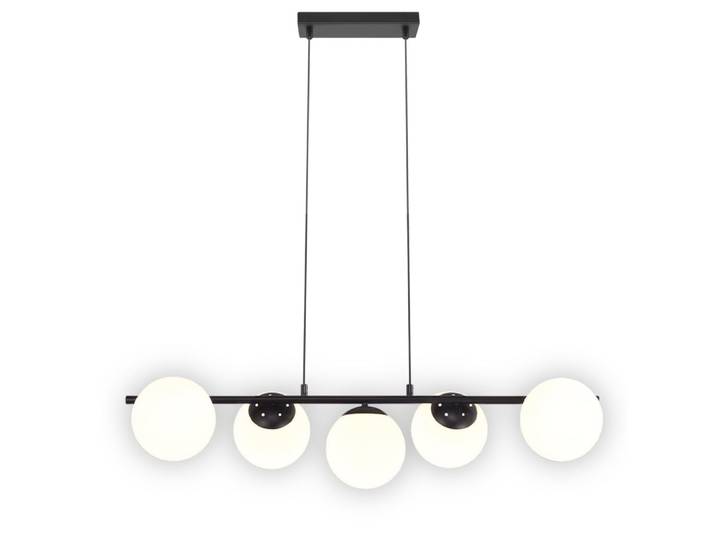 Suspension en fer et verre, blanc, h.173.5cm