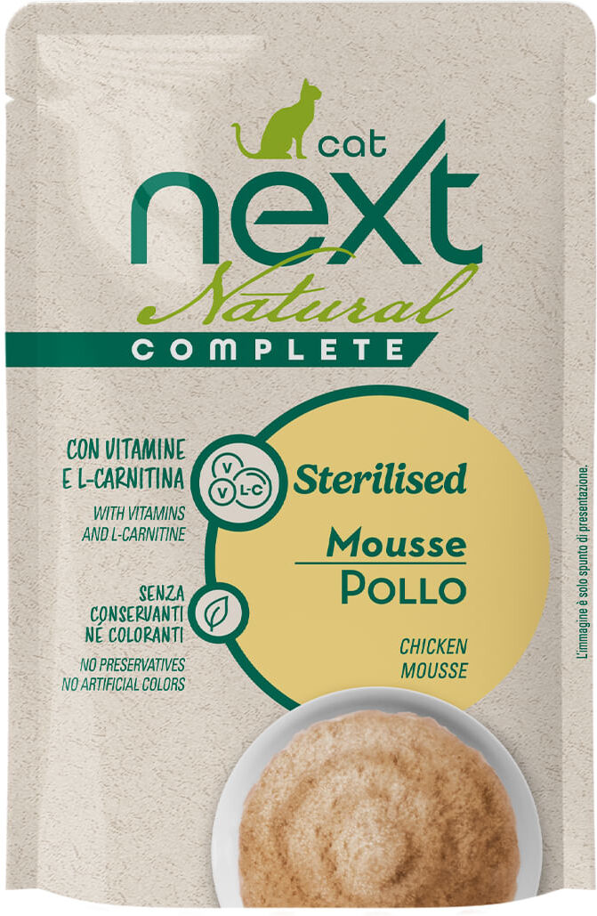 Next Cat Natural Complete Sterilised Mousse Busta Multipack 30X70G POLLO