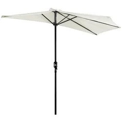 Outsunny 2,7 m Halbkreis-Sonnenschirm für Balkon, Terrasse oder Garten, Sonnenschutz mit 5 Rippen, Beige