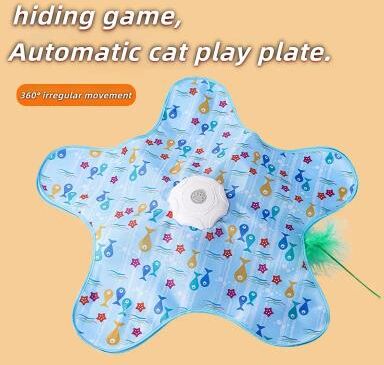 Uplift Treasures Interactive Cat Hunting Blanket Turntable Toy fish B