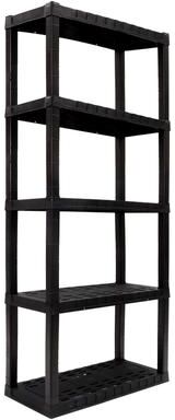 Oskar 5-Tier Heavy Duty Shelving Unit W30 x D14 x H75 Home Storage Black