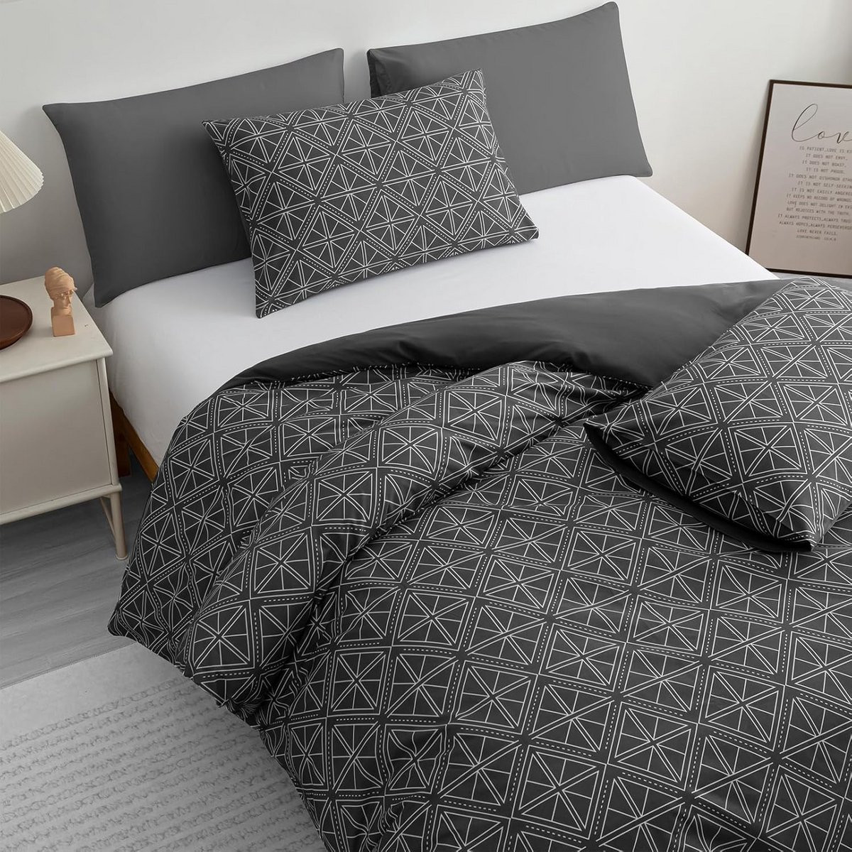 Premium Microfiber Enkel Dekbedovertrek Set - Zacht, Hypoallergeen en Omkeerbaar - Luxe Non-Iron Beddengoed