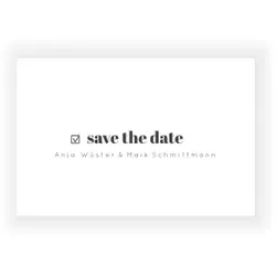 Save The Date Karte: Checkliste in Weiß