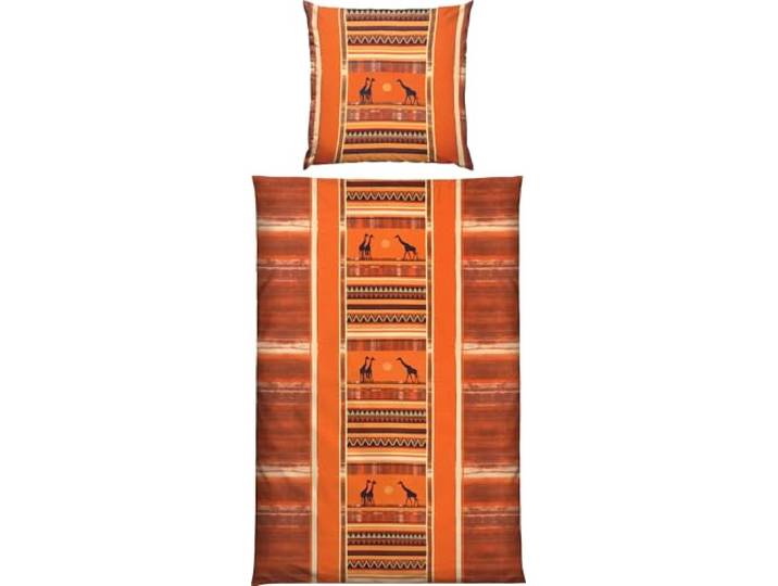 Erwin Müller Bettwäsche Edelflanell orange Größe 1x 155x220 cm + 1x 80x80 cm