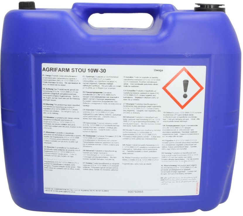 Fuchs Oil Mehrzwecköl FUCHS 600792855 AGRIFARM STOU 10W30 20L