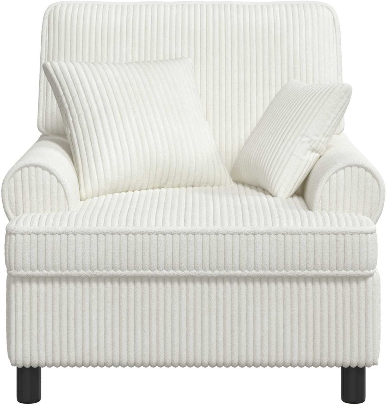 vidaXL Fauteuil XL avec coussins Crème Tissu à 1,5 lignes