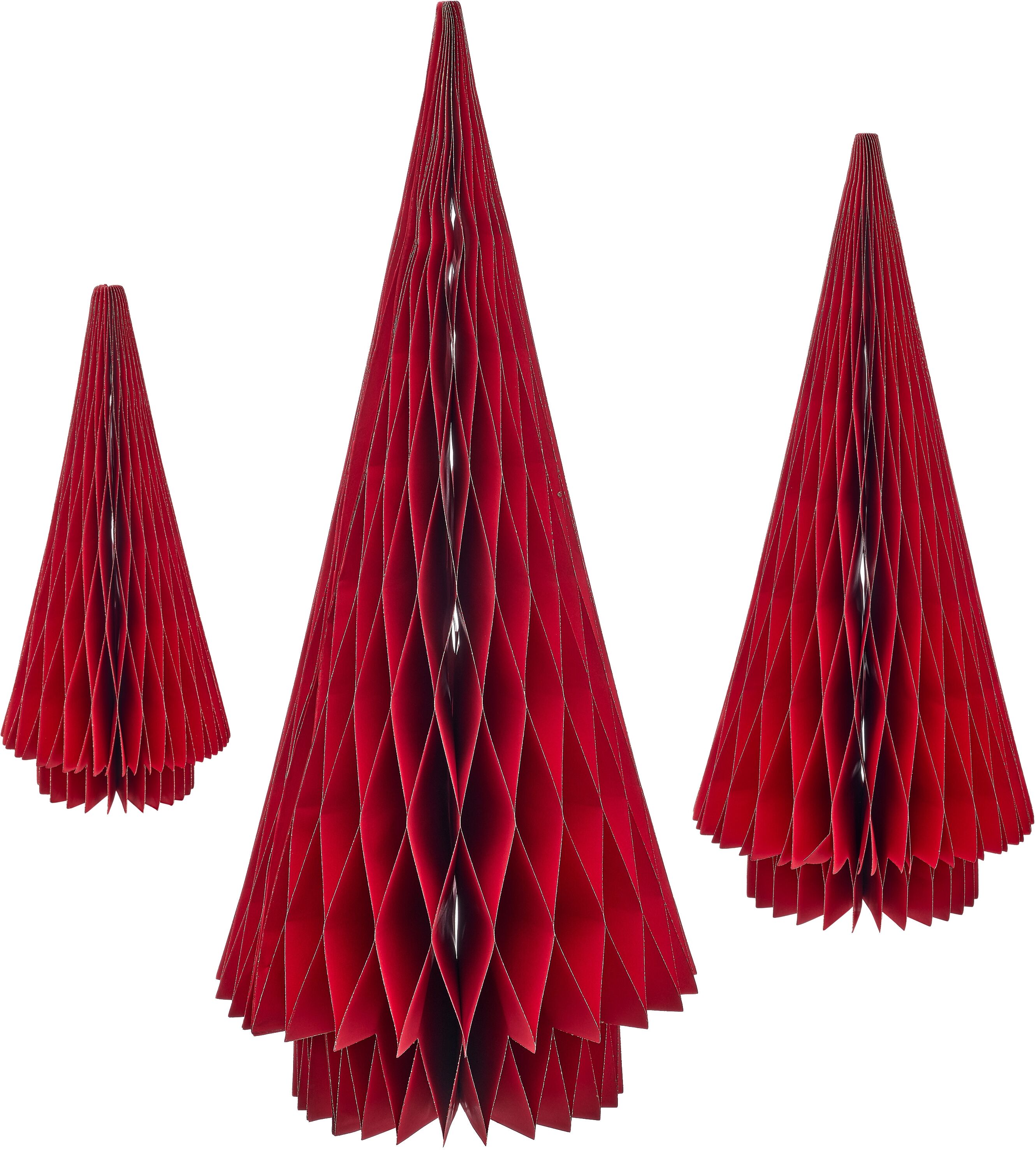 Dekobaum "hochwertige Papeterie mit goldfb.Glitzerdetails, Magnetverschluss", rot, H:60cm Ø:27cm, Papier, LEGER HOME BY LENA GERCKE, Dekofiguren, Dekobaum, Weihnachtsdeko, beinhaltet 3 Größen