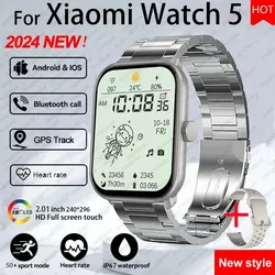 Smartwatch Watch 5 mit 2,01-Zoll-HD-Display - For Xiaomi Watch 5 Silver steel belt