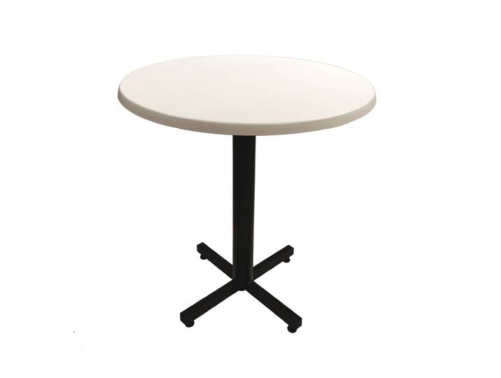 Table Coffee ronde Ø.70 x H.75 cm - Plateau Blanc – Pied central Noir