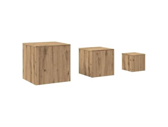 POUFGDR Beistelltische, 3 Stück, Eiche aus Holz, klassisch Glatte Oberfläche, Festigkeit, Stabilität, Feuchtigkeitsbeständigkeit, feuchtes Tuch, Getränke, Sofafuß