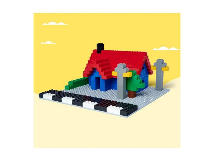 BURI 12x 4er Set BLOX Bauplatte 25x25cm quadratisch Boden Untergrund 48 St. Konstruktionsspielsteine