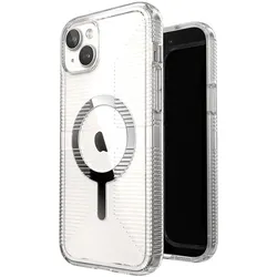 Speck Gemshell Grip + MagSafe - Hülle für iPhone 15 Plus / iPhone 14 Plus (transparent / chromový Oberfläche)