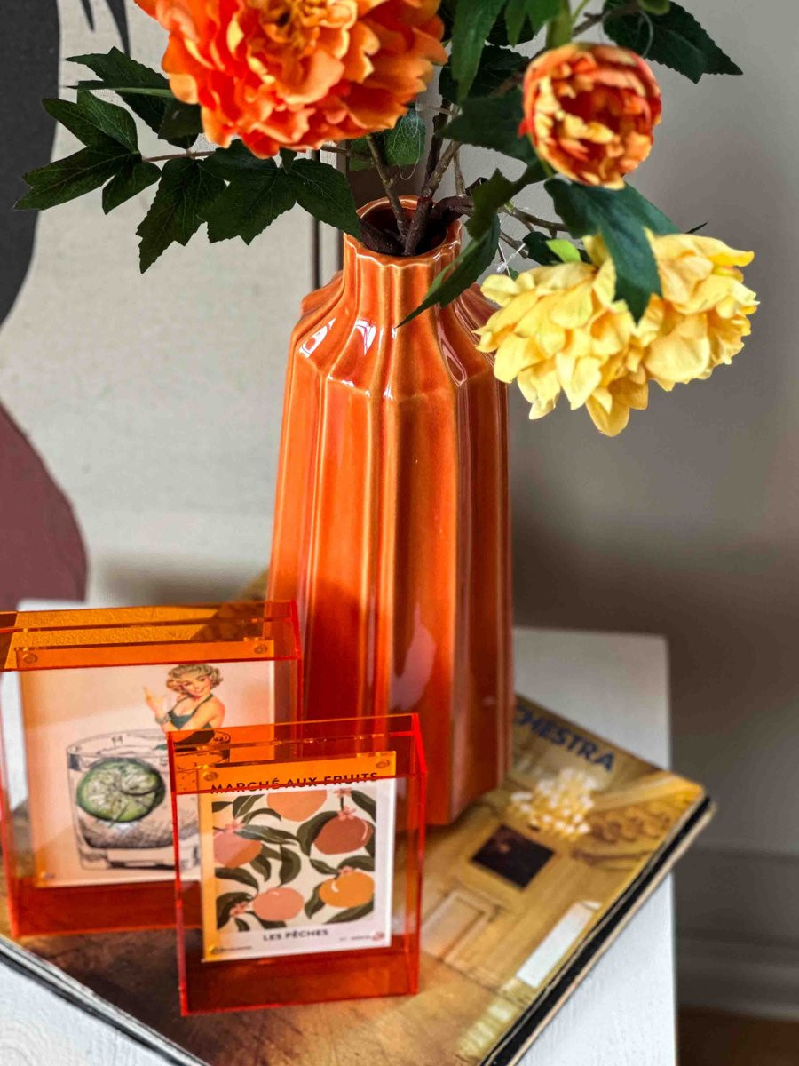 Kunstbloem Pioen Oranje