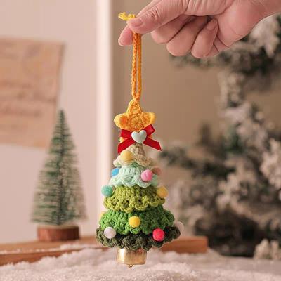 Uplift Treasures Knitted Christmas Tree Plush Hanging Ornament c