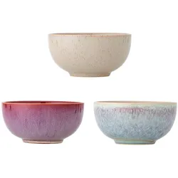 Bloomingville 3er Set Schüssel Addison, H8 x Ø16 cm - rosa