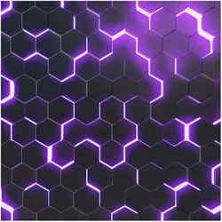 FOTOTAPETE Strukturierte Hexagone mit Neonlicht in Lila 192/192 cm