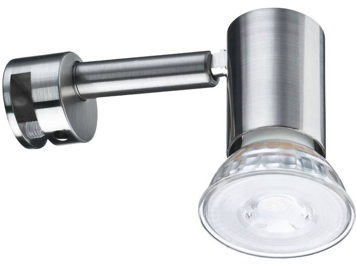 PAULMANN Spiegelleuchte Galeria LED Simplo Eisen gebürstet inkl. Leuchtmittel 1x5,3W GU10 , silber (edelstahlfarben), 1, Ø 5,1cm H: 6cm, 1 Stk., Leuchten, GU10, Galeria LED Simplo Eisen gebürstet inkl. Leuchtmittel 1x5,3W GU9, Spiegelleuchte