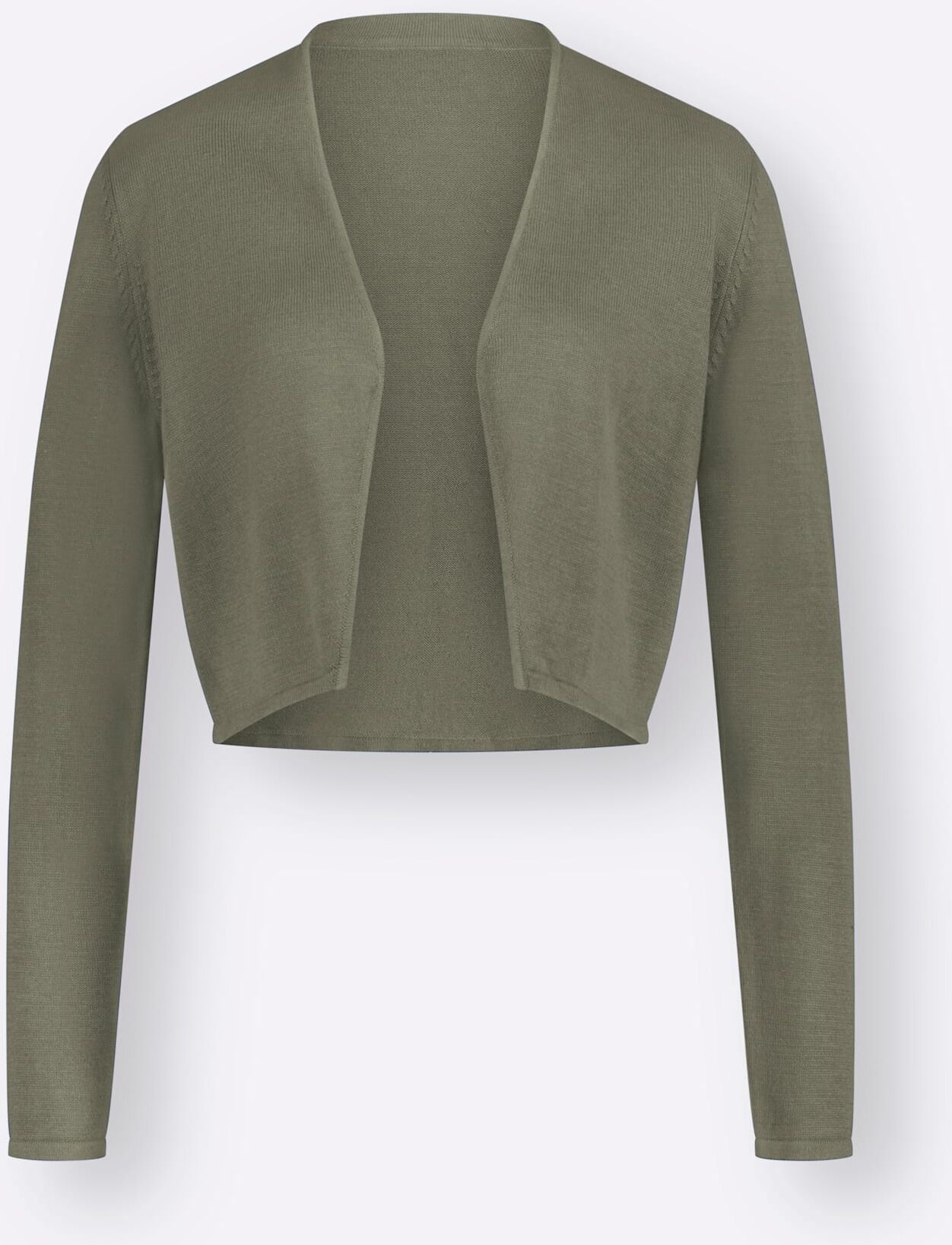 Bolero INSPIRATIONEN, Damen, Gr. 46, grün (khaki), 100% Baumwolle, unifarben, Strickjacken Bolero khaki 46