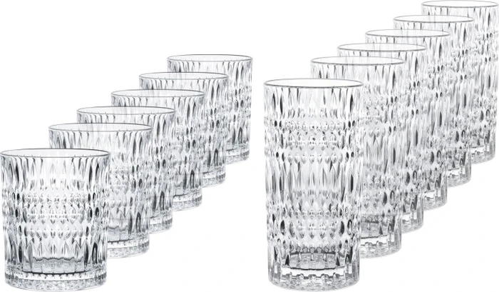 Nachtmann ETHNO 105354 Set Gläser für Whiskey 345 ml und Longdrink 445 ml, 12 St, 12 Stück