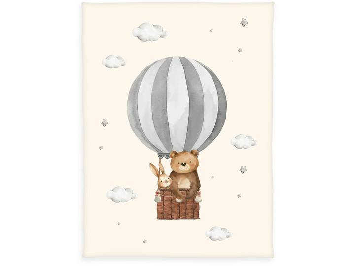 Babydecke BABY BEST babybest Ballonfahrt , bunt, B:75cm L:100cm, Polyester, Wohndecken, Babydecke, niedliches Motiv
