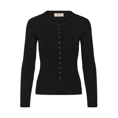 Strickjacke CREAM "Damen Strickjacke CRDela", Damen, Gr. M, schwarz (pitch schwarz), Obermaterial: 55% Viskose LENZING ECOVERO CV LenzEcov. 24% Nylon NY. 21% Polyester PES., Strickjacken Strickjacke