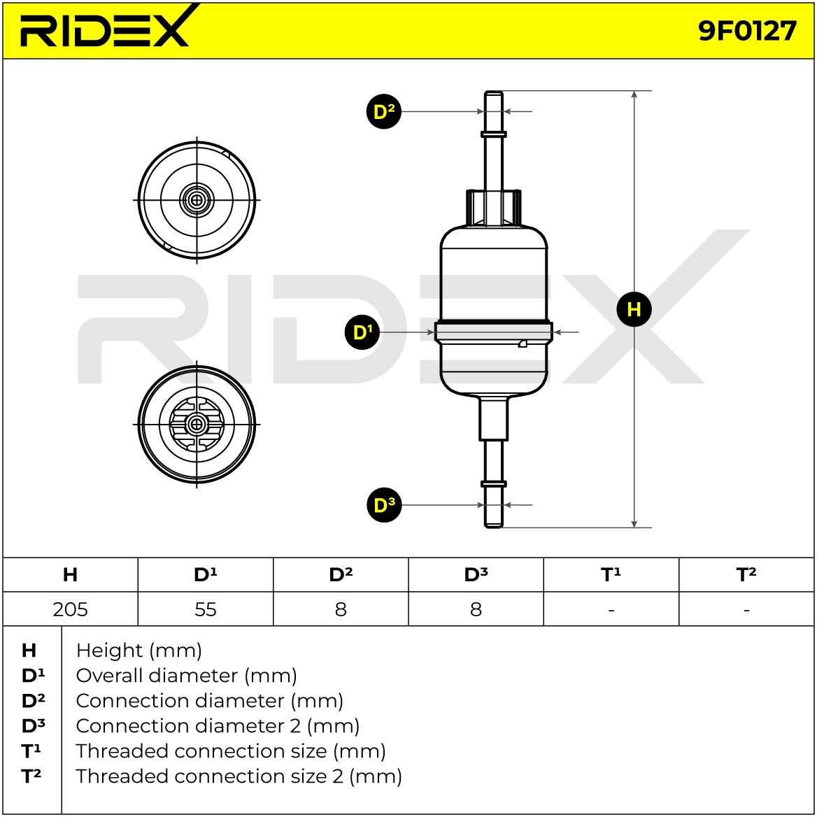 RIDEX 9F0127 Fuel filter
