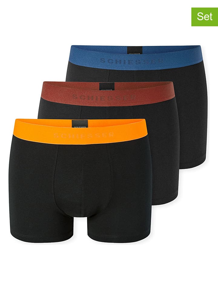 Schiesser 3er-Set: Boxershorts in Schwarz - XXL