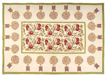 Couleur Nature Orange Tree Tablecloth - Red/Green
