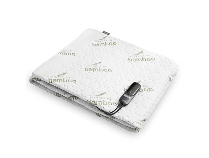 Duux Snooze Couverture Électrique en Bambou - Couche Supérieure en Bambou - 6 Niveaux de Chaleur & Minuterie - Lavable - 90x200cm