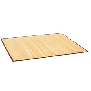 Relaxdays Badematte Badvorleger, 50 x 80 cm, natur, aus Bambus, rutschhemmend